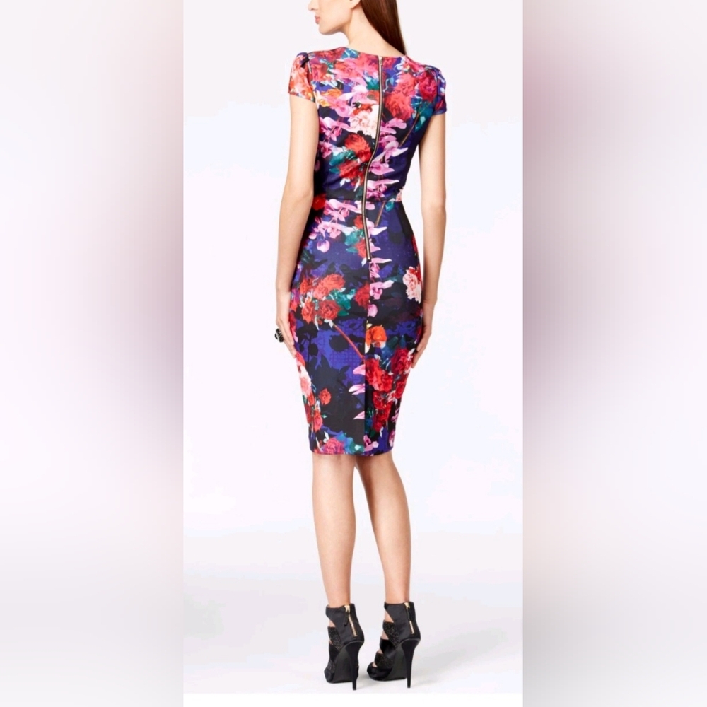Betsey Johnson Cap Sleeve Floral Dress - Size 6 - Picture 4 of 13